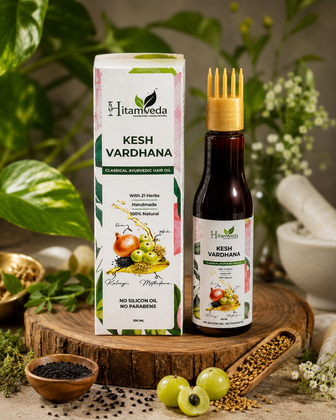 Complete self care ritual kit all 3   (1Kesha Vardhana Ayurvedic hair oil+1Saffron blend Ayurvedic soap+1hitam varnya face pack)