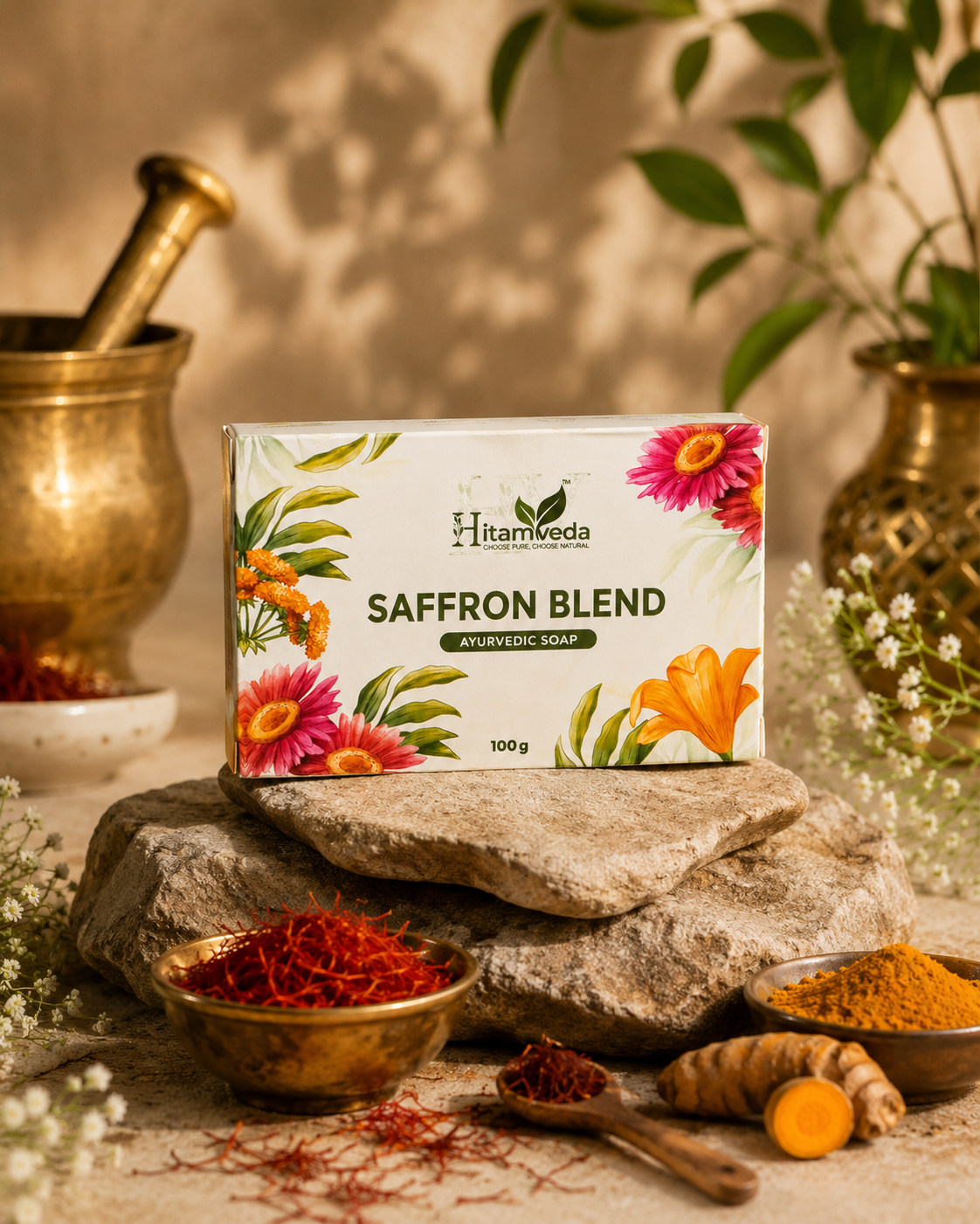 Saffron blend ayurvedic soap