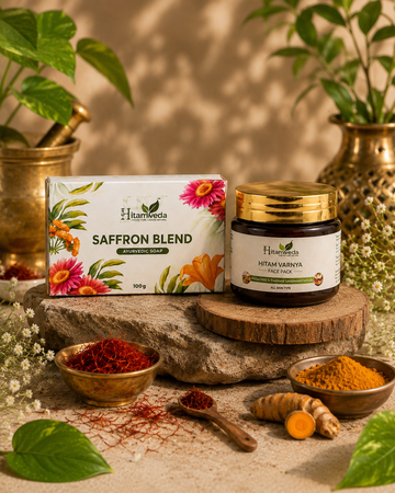 Ayurvedic Glow duo(1 Saffron blend soap+1 hitam varnya face pack)