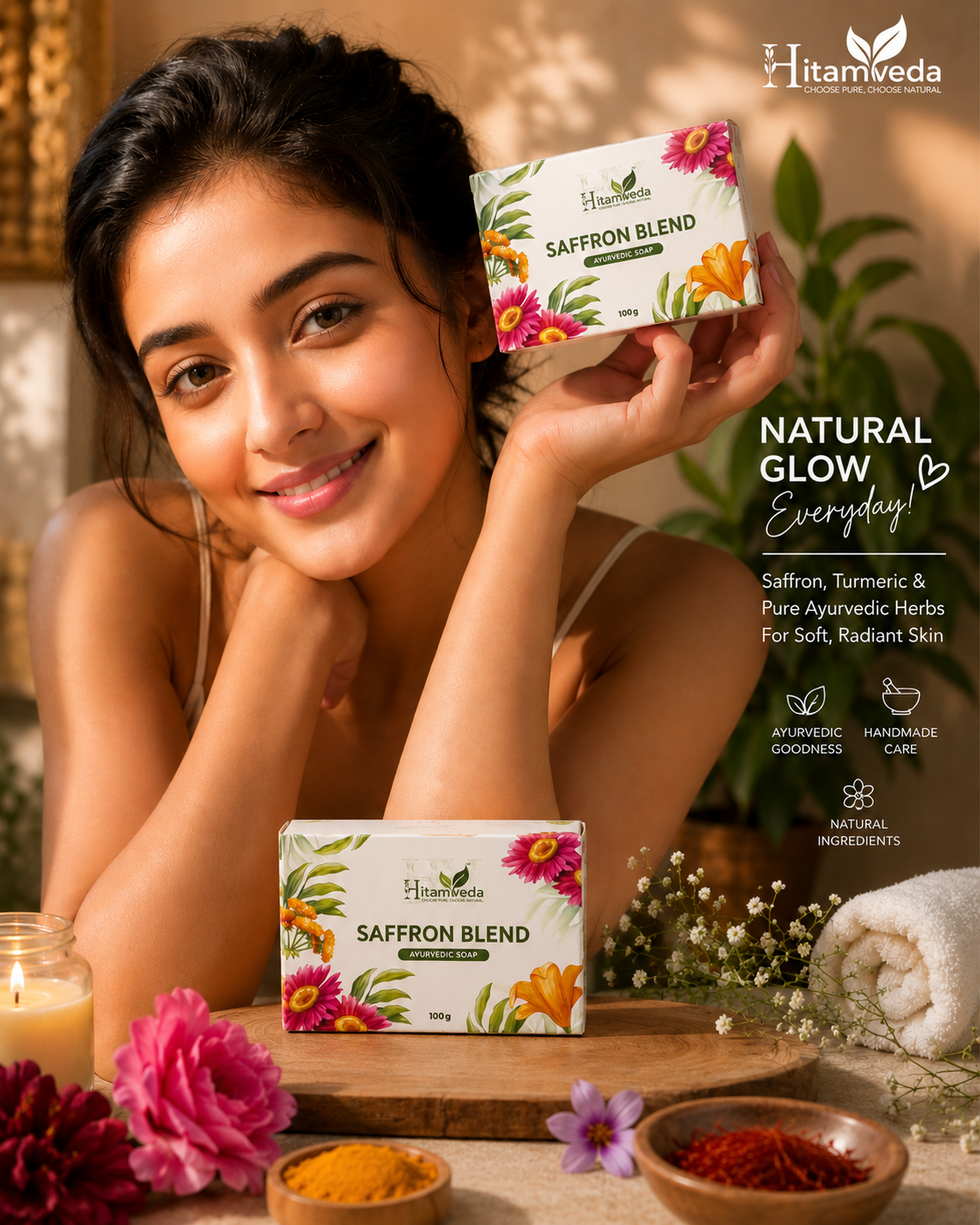 Saffron blend ayurvedic soap