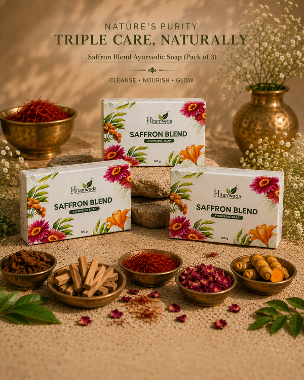 Saffron blend Ayurvedic soap combo(Pack of 3)