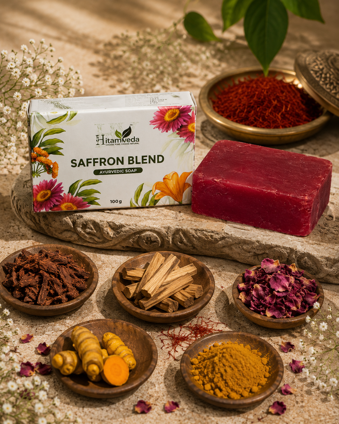 Saffron blend Ayurvedic soap combo(Pack of 3)